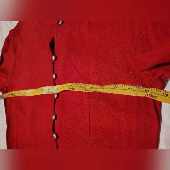Christie & Jill Vintage Maxi, Dress, Red ButtonUp, V-Neck, Long Sleeve, 10 - Picture 15 of 15